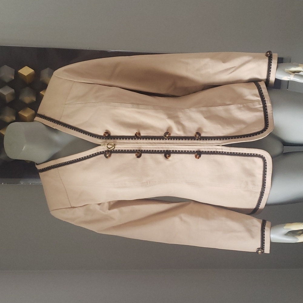 St.John Sport Embroidered Zip Up Blazer SzS